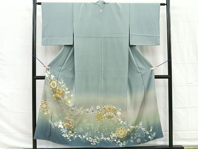 平和屋着物□豪華色留袖 作家物 駒刺繍 向かい鳳凰花文 暈し染め