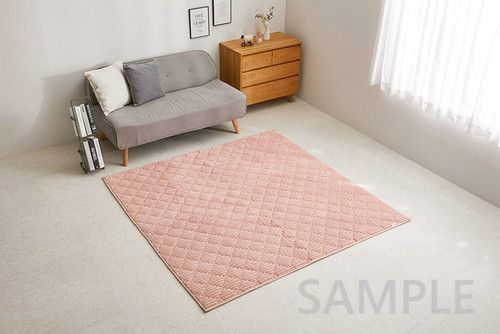 フランネルキルトラグ ショコラ 約130×190cm ダスティピンク ショコラ