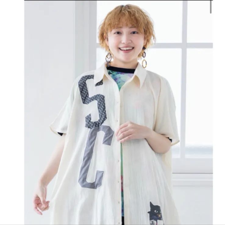 SCRロゴアップリケシャツワンピース