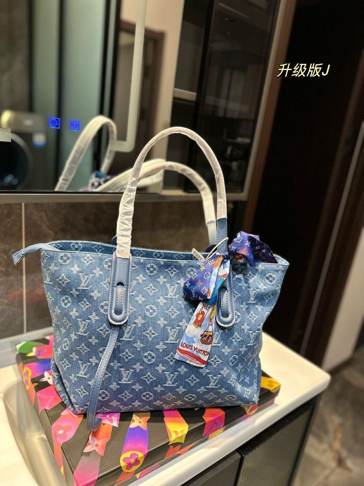 今日特価！LV デニム刺繍トートバッグ 全国送料無料（一部除く