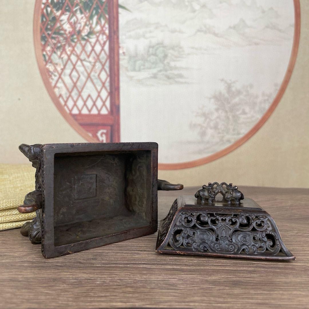 銅器 香炉 鎏金薫香炉 香道具 茶道具 装飾品 工芸品 置物 銅製 香炉 象首炉 象足薫炉 四足獣炉 茶道具 香道具 装飾品 工芸