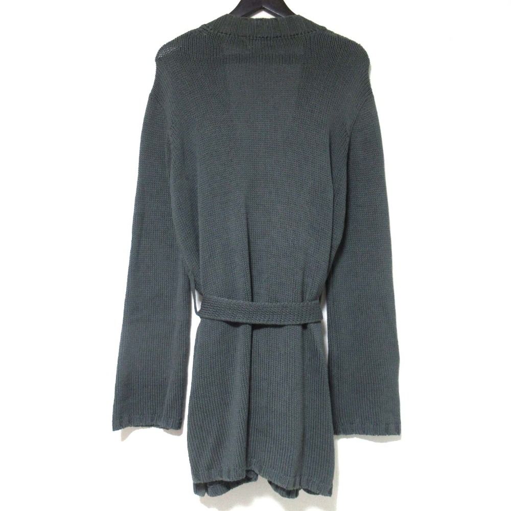 DRIES VAN NOTEN ドリスヴァンノッテン ベルテッド ニット ガウンコート カーディガン Sサイズ チャコールグレー メンズ 古着