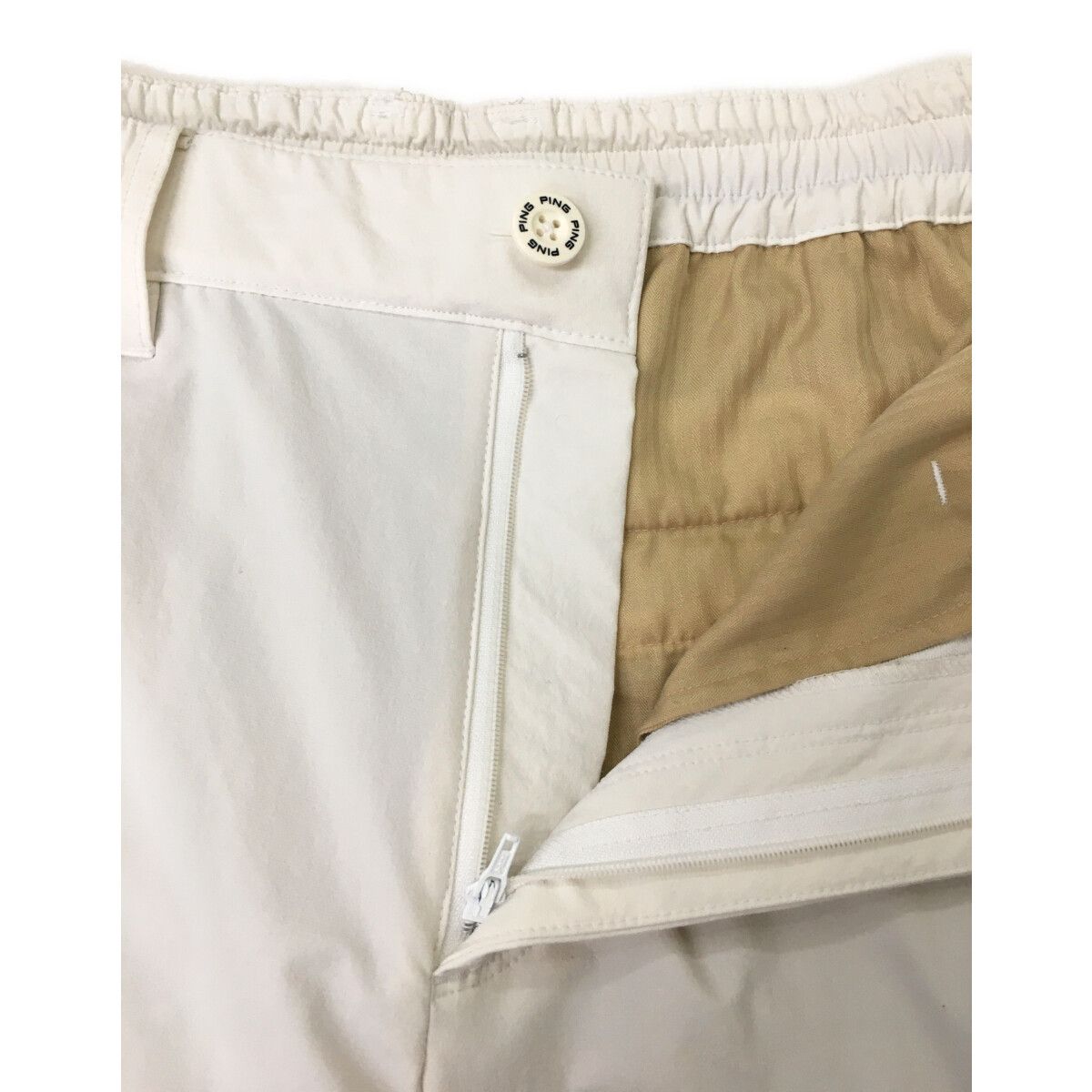 PING - coco 中古 ピン PING メンズ パンツ M ホワイト 白 ウエスト一部ゴム仕様 シンプル 中古 メンズ ピン PING パンツ M ホワイト 白 ウエスト一部ゴム仕様