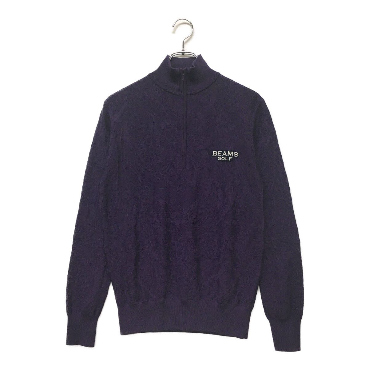 BEAMS - coco 中古 ビームスゴルフ BEAMSGOLF メンズ セーター S パープル 織り柄 ハーフジップ BEAMS coco 中古【値下げ】ビームスゴルフ BEAMSGOLF メンズ