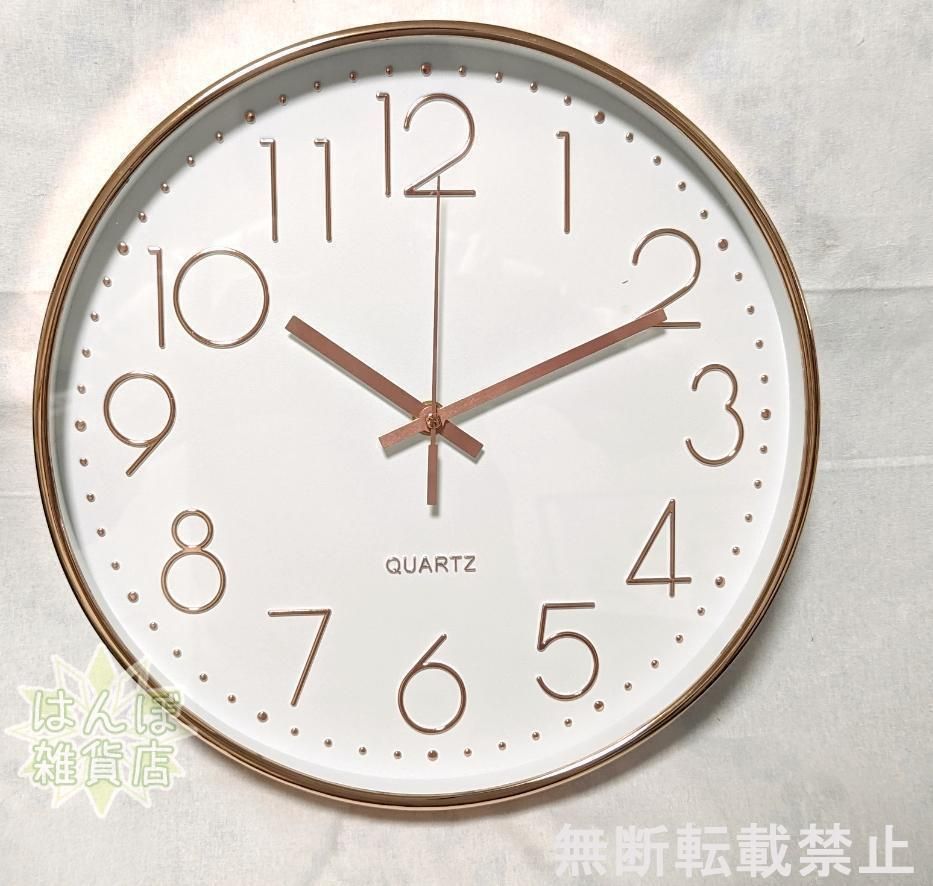 12月スーパーSALE文字が見やすいピンクゴールドの壁掛け時計 掛時計