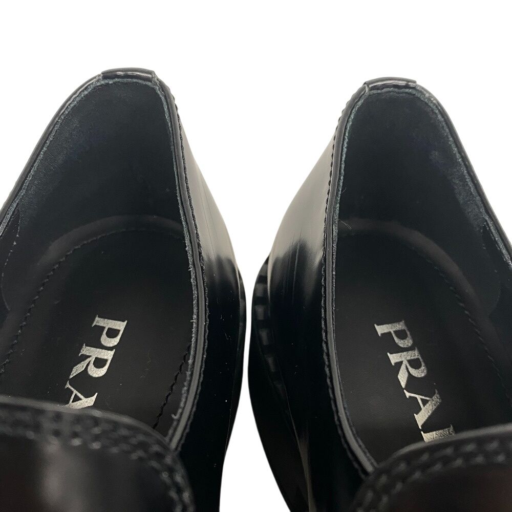 PRADA プラダ ローファー チョコレート 黒 6 三角ロゴ　2DE127 shop-image プラダ/PRADA 三角ロゴ ローファー チョコレート shop