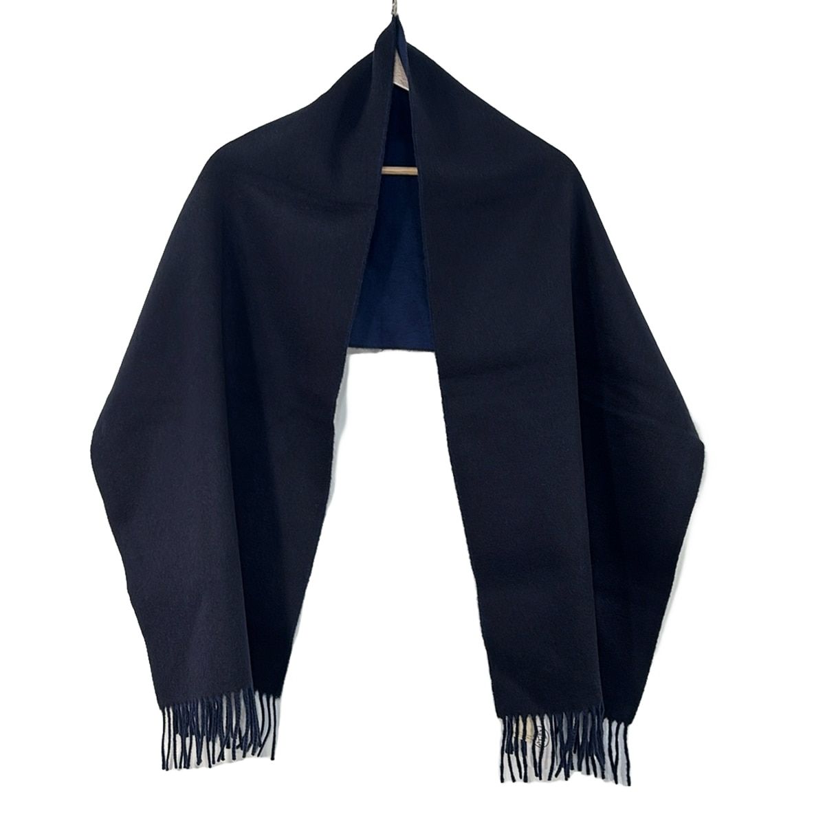 HERMES ダークブルー マフラー HERMES カシミヤ マフラー ダークブルー