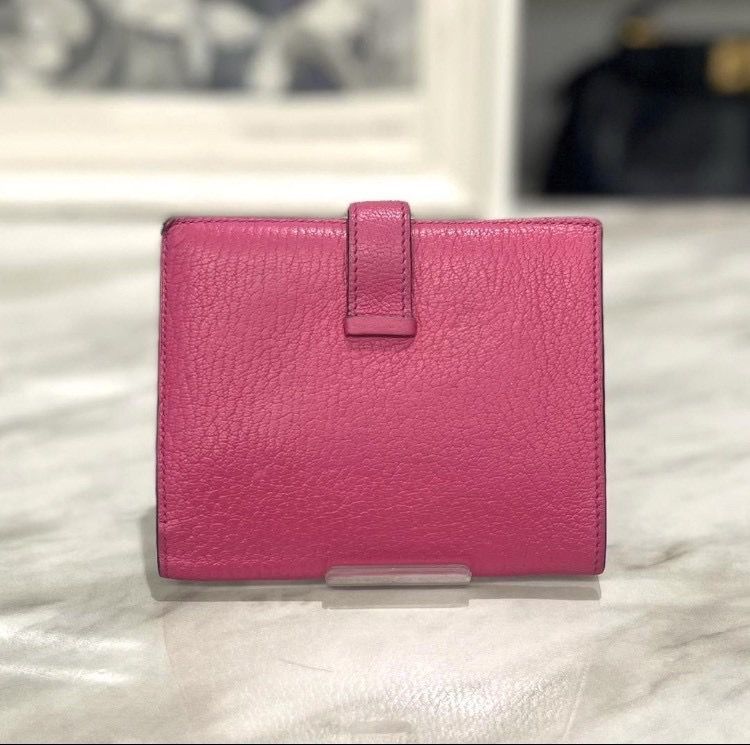 エルメス ベアンコンパクト シェーブル ピンク □O刻印