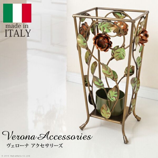 イタリア 家具 ヨーロピアン ヴェローナクラシック アイアン傘立て-正方形 傘 玄関 ヨーロッパ家具 クラシック 輸入家具 アンティーク風 イタリア製 おしゃれ エレガント リモート テレワーク 在宅