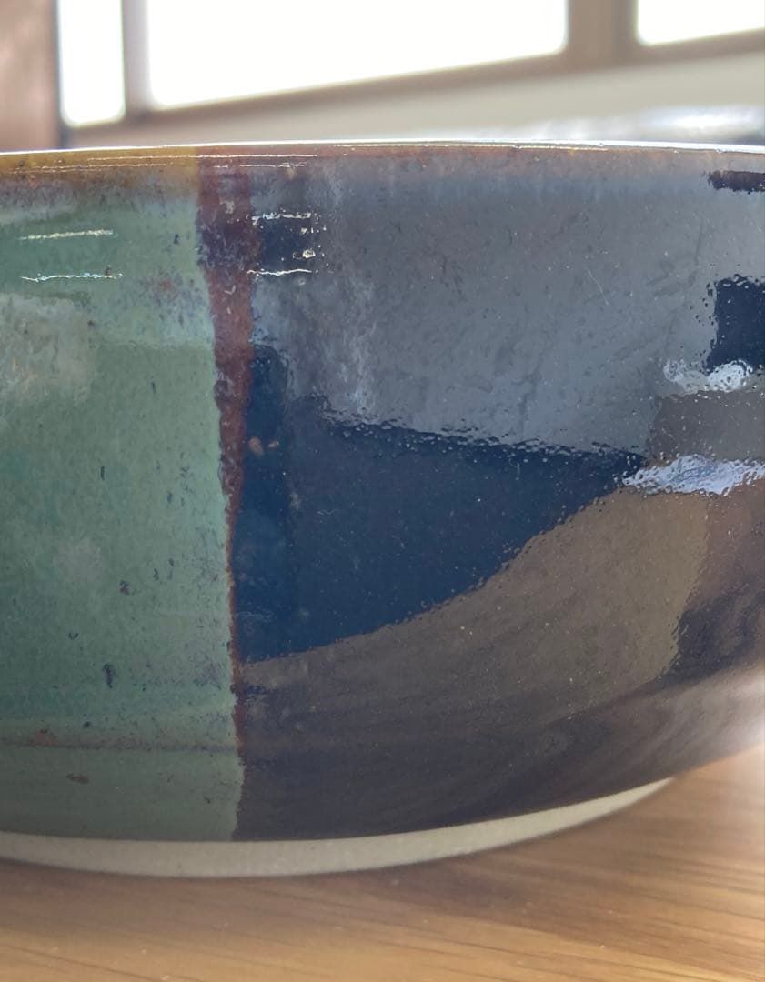 値下げ！未使用！鳥取民藝　中井窯　深鉢　染め分け大皿　24cm 飾り皿　牛ノ戸焼 鳥取民藝 中井窯 深鉢 染め分け大皿 24cm 飾り皿 牛ノ戸焼