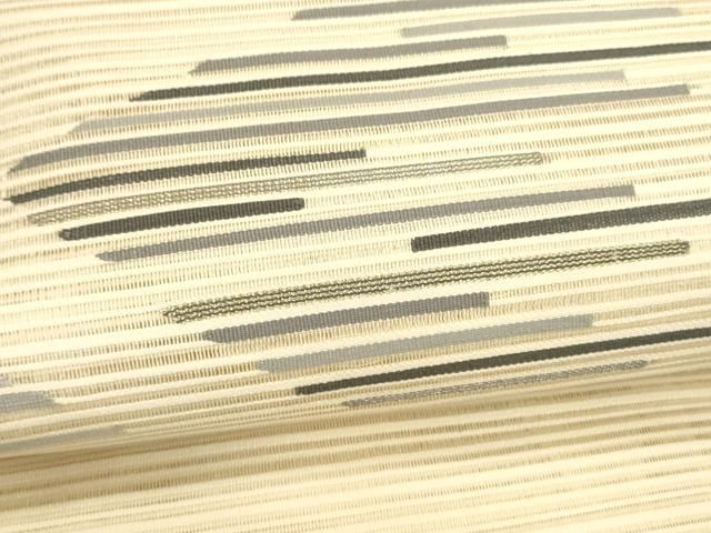 平和屋着物＊夏物 絽綴れ 八寸名古屋帯 横段文 金銀糸 正絹 逸品
