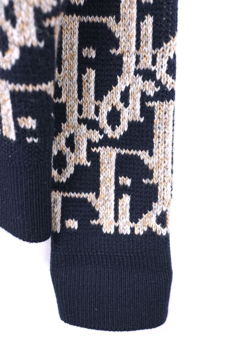 2022AW DIOR ディオール オブリーク 総柄 ウール ニット カーディガン