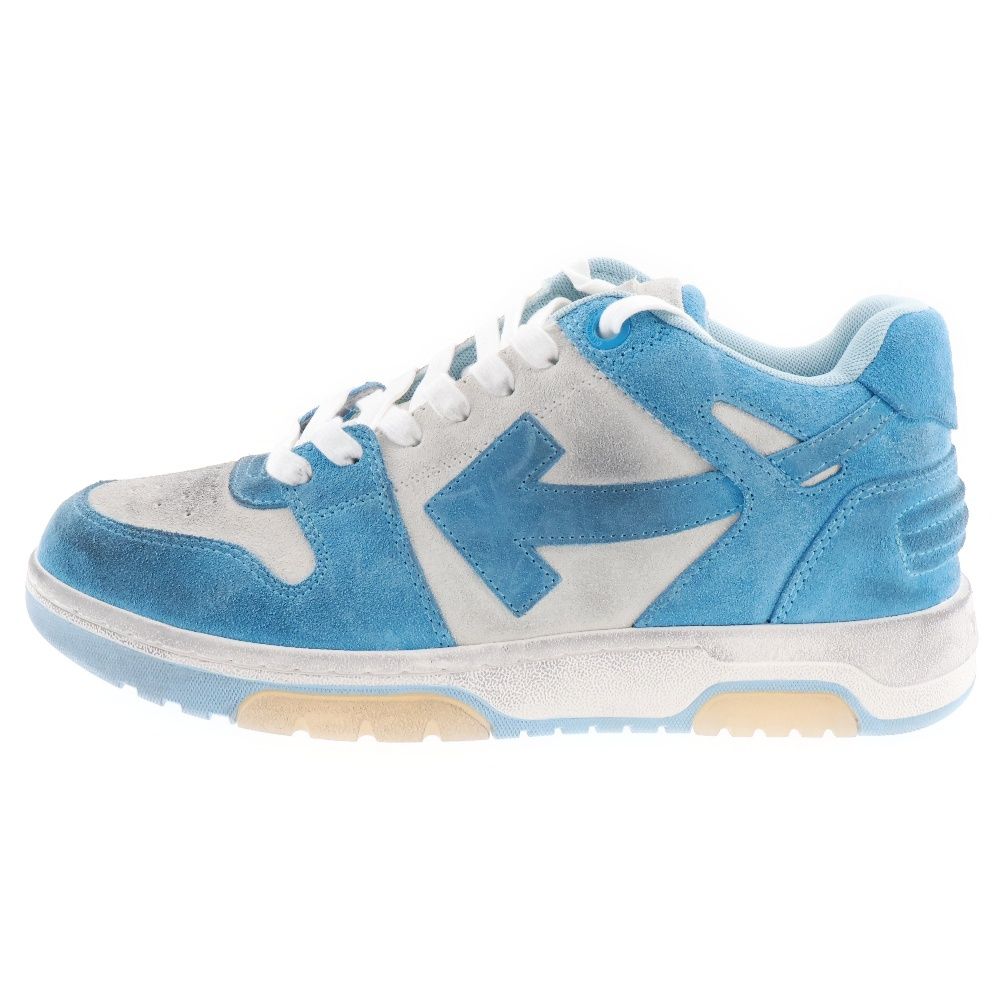 OFF-WHITE (オフホワイト) 22SS OUT OF OFFICE アウトオブオフィス ヴィンテージ加工 スエード ローカットスニーカー ブルー/ホワイト OMIA189S22LEA0080140
