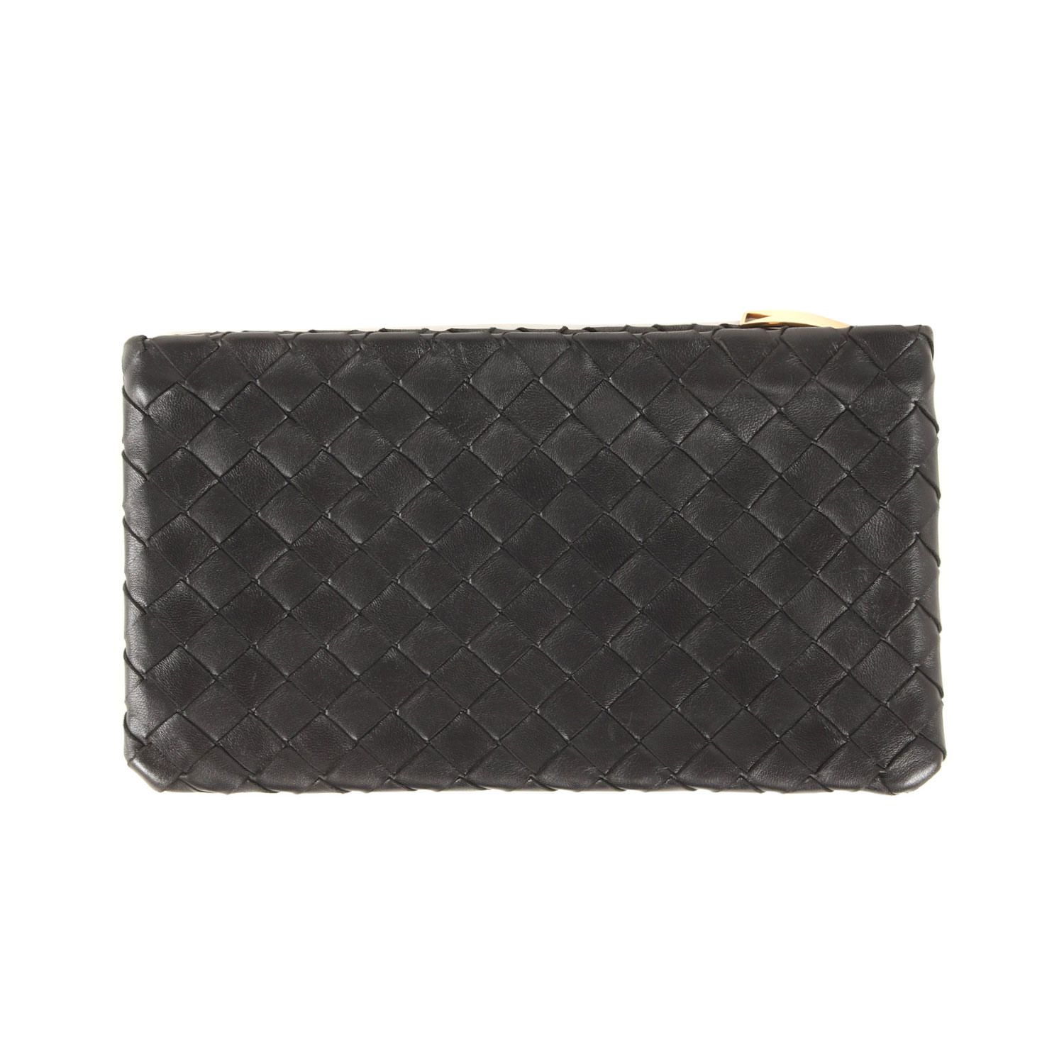 BOTTEGA VENETA ボッテガヴェネタ バッグ | 現行モデル イントレチャート レザー クラッチバッグ スモールポーチ 749919 | ブラック 黒 | イタリア製 | ブランド カバン メンズ