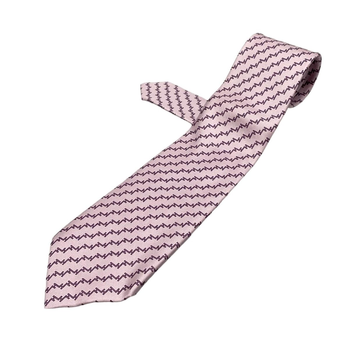 【美品✨️】人気柄！ HERMES エルメス H柄 総柄 ピンクメンズ ネクタイ エルメスH柄 ピンク系 メンズ ネクタイ HERMES – 銀蔵オンライン