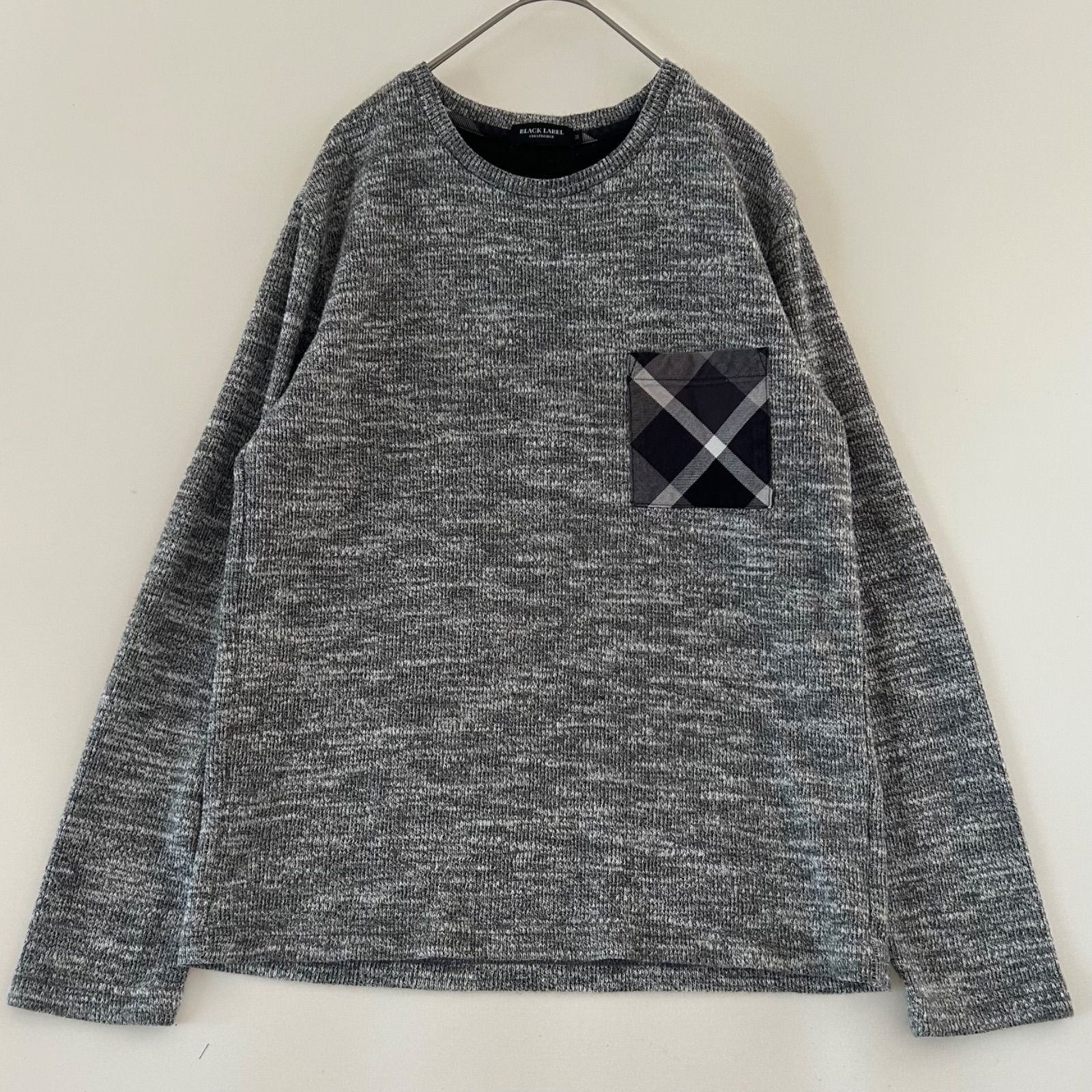 ブラックレーベルクレストブリッジ 薄手ニット WEB限定】バーズアイジャカードVネックニット（WEB限定）｜BLACK