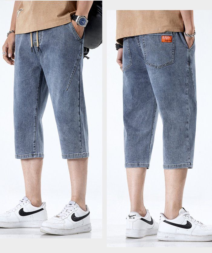 デニムパンツ メンズ ズボン 夏用 クロップドパンツ 7分丈 ジーンズ ハーフ 7分丈
