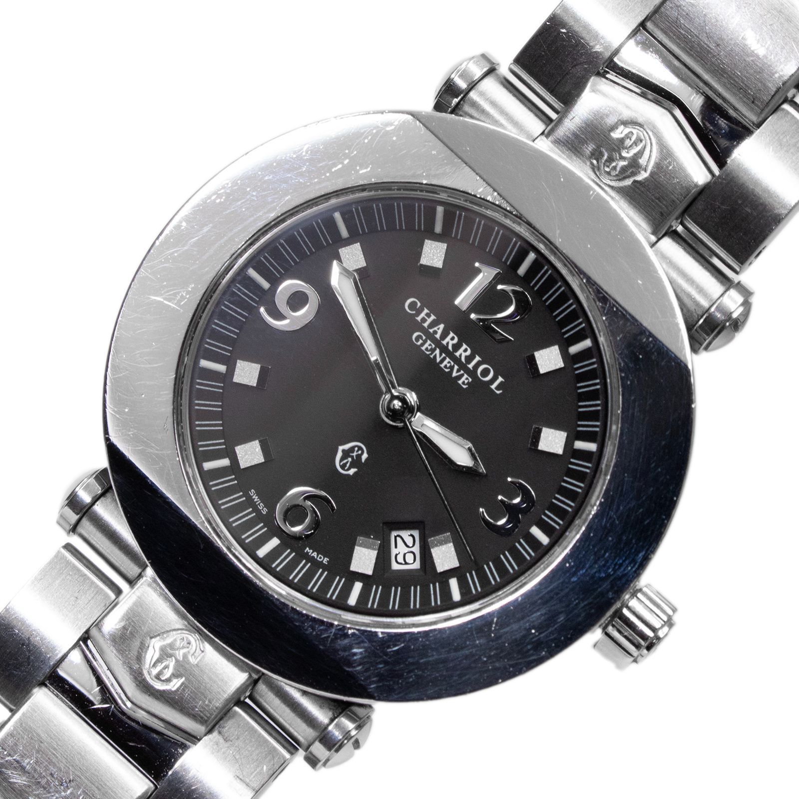 送料無料 シャリオール 腕時計 クォーツ レディース コロンブス 黒