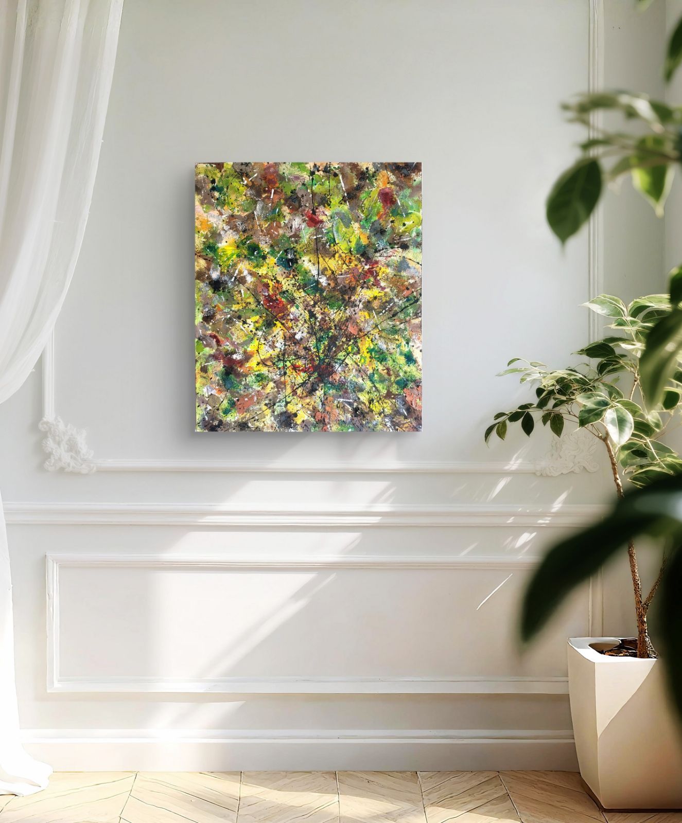 落葉 | 抽象画 46×38㎝ F8 原画のみ モダンアート インテリア ギフト おしゃれ アートパネル 現代アート リビング デザイナーズ コンテンポラリーアート