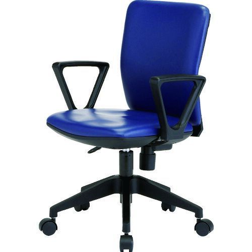 TRUSCO(トラスコ) 体圧分散オフィスチェア ビニールレザー張り 肘無 ネイビー FCC55L-NV