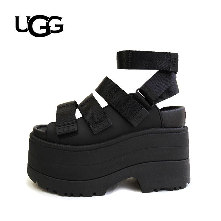 UGG アグ サンダル GOLDENRISE ゴールデンライズ 1167431 靴 かわいい 春夏 ラップサンダル 厚底 靴 ブラック 3way