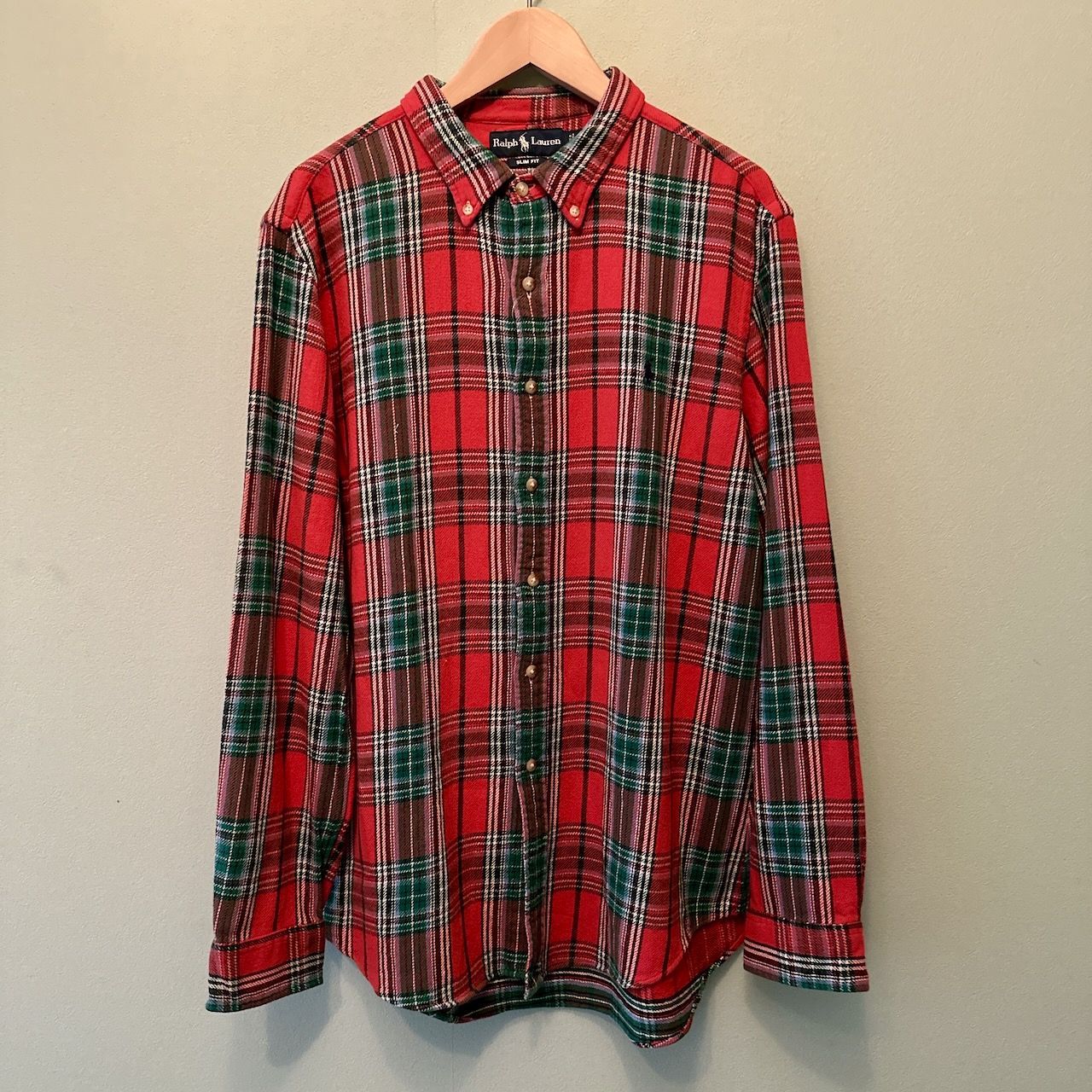 ラルフローレン ネルシャツ チェックシャツ 刺繍 サイズ：XL 長袖 