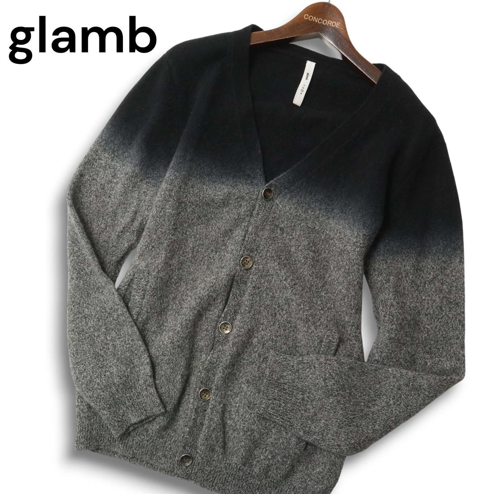 glamb グラム 秋冬 Flag cardigan☆ ウール100％ グラデーション V 