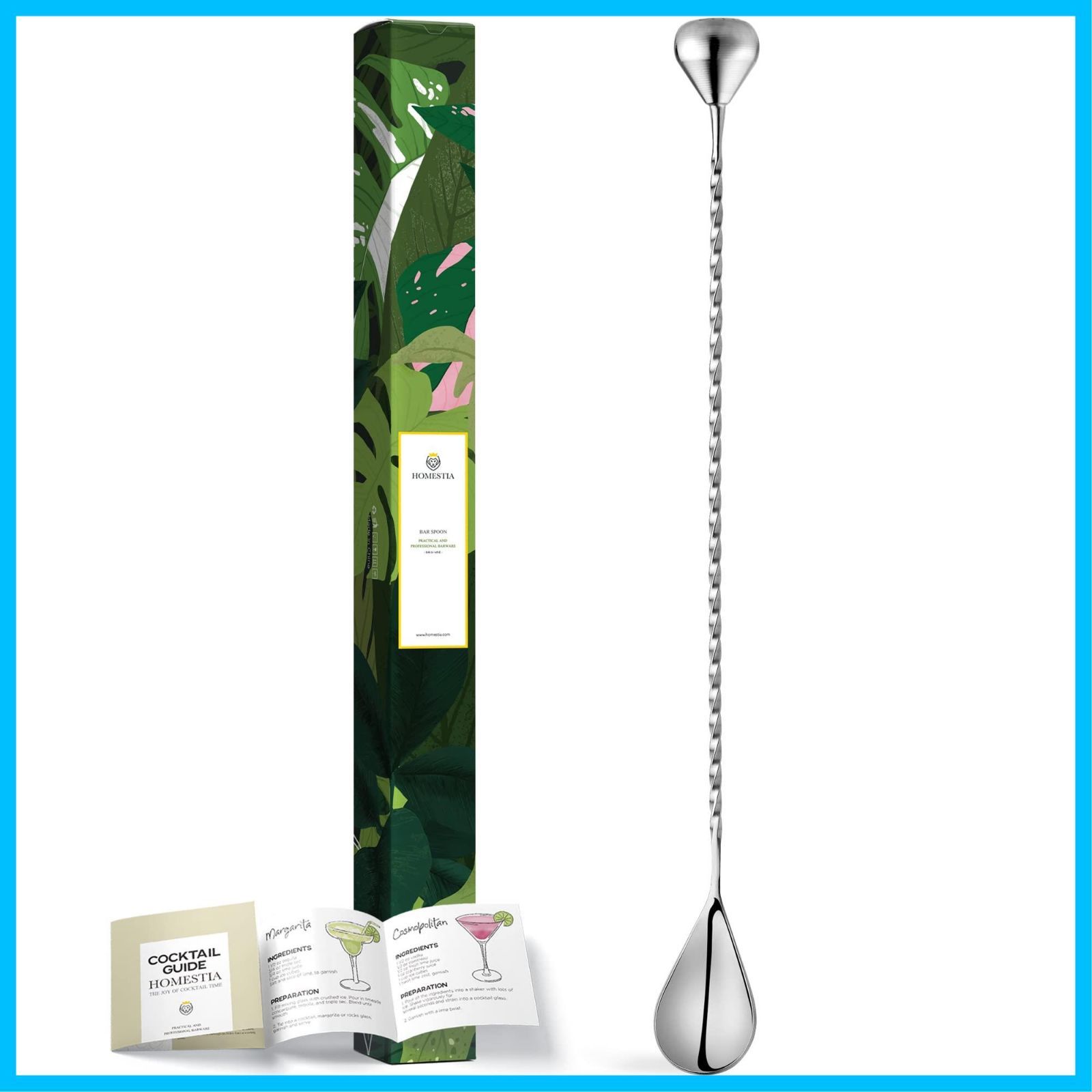 在庫処分 Homestia 2イン1バースプーンもミニバーペストル カクテル マドラースプーン30cm 多目的モヒートペストル