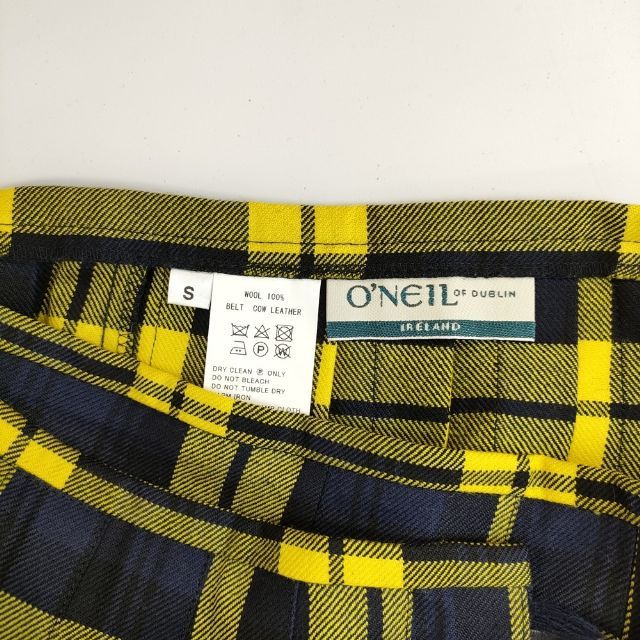 O'NEIL OF DUBLIN 黒と黄色のチェック ロングスカート O'NEIL of