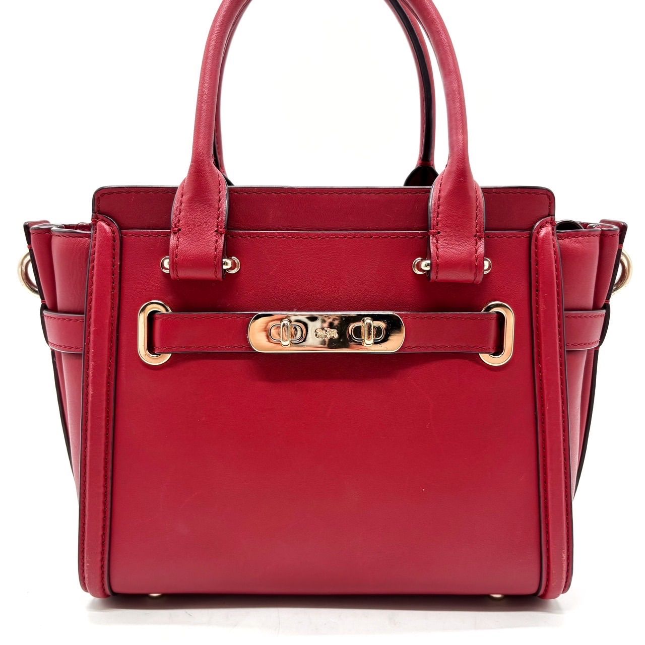 美品✨COACH 赤 ハンドバッグ ジッパーポケット付き COACH - 美品 コーチ ショルダーバッグ レッドの通販 by ♡はな
