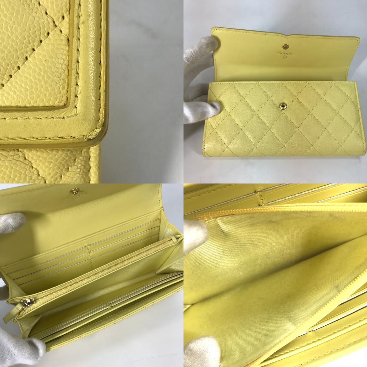 美品❤️ レアカラー　シャネル　CCフィリグリー　キャビアスキン　長財布 CHANEL シャネル 長財布 フィリグリー CC ココマーク キャビアスキン