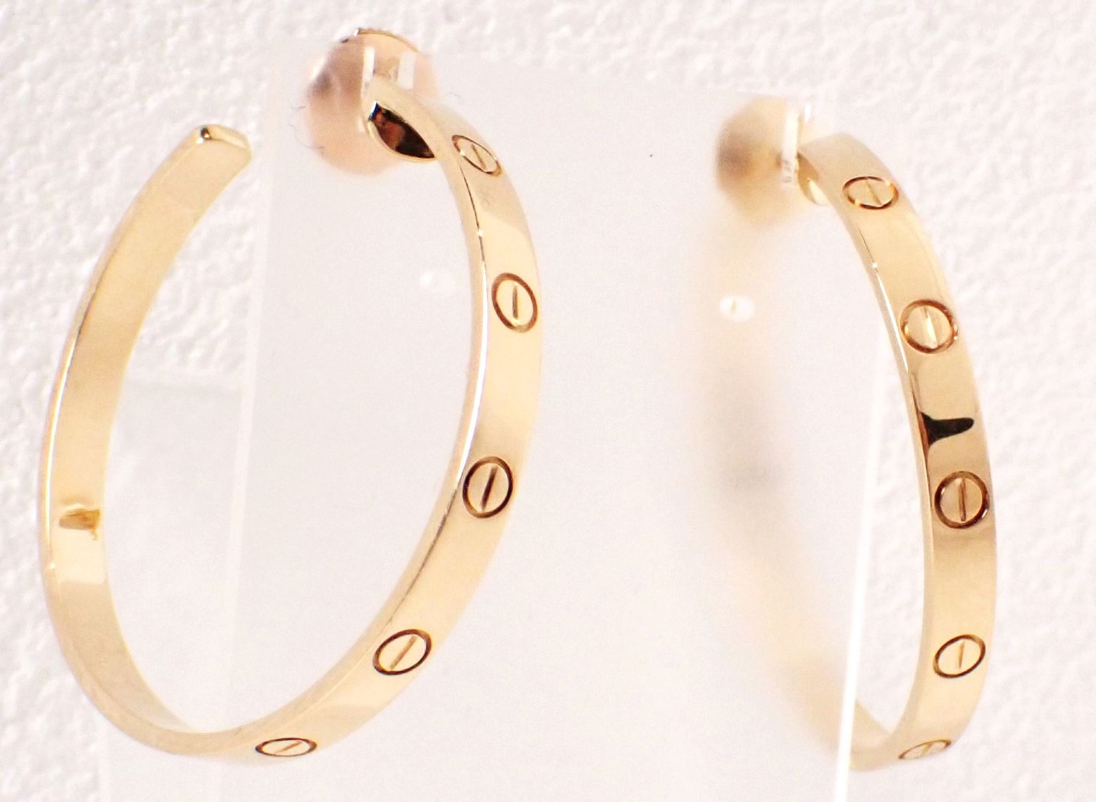 直径3.5cm 磨き済 超美品 Cartier(カルティエ) ラブフープ ピアス K18 