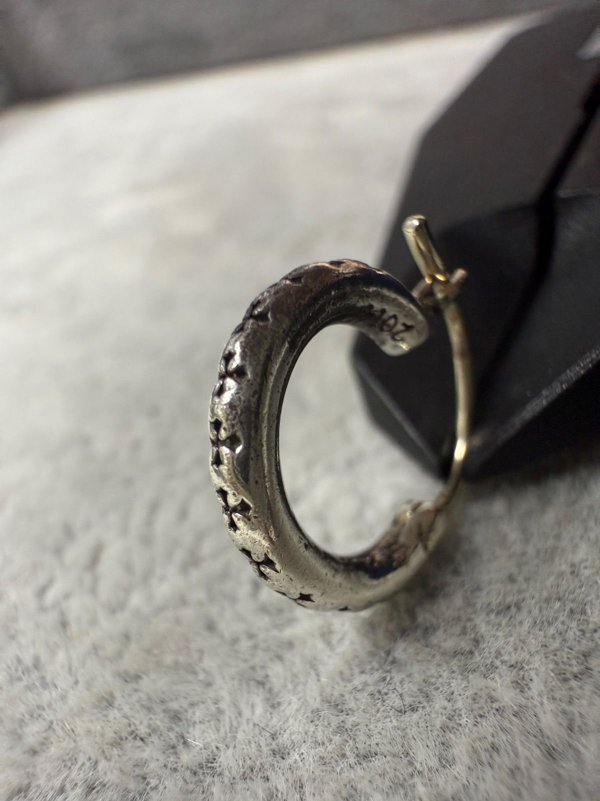値下げ　クロムハーツ　タイニースクロールフープシルバーピアス CHROME HEARTS クロムハーツ（原本有） Tiny Scroll Hoop