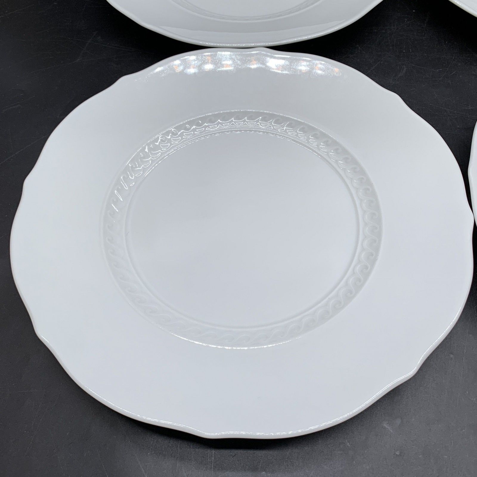 P398 リチャードジノリ ミュージオ ホワイトシリーズ 4枚おまとめ 直径約26㎝ ディナープレート Richard Ginori ホワイト プレート 白 大皿