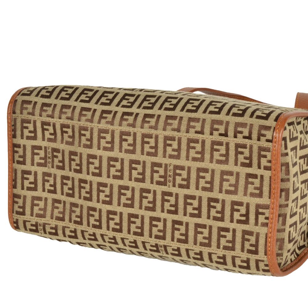 フェンディ FENDI ズッキーノ ハンドバッグ キャンバス レザー