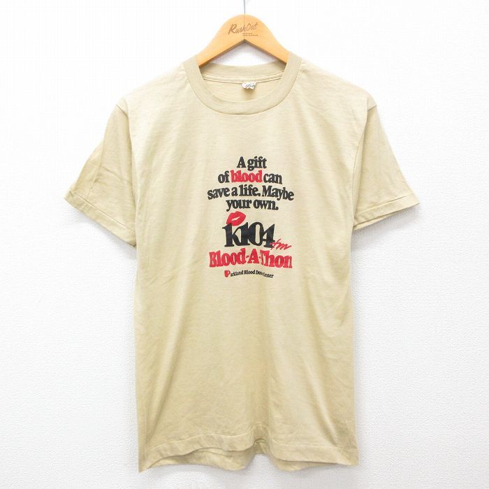 M/古着 スクリーンスターズ 半袖 ビンテージ Tシャツ メンズ 80s REDBIRD 日産 スズキ JEEP クルーネック ベージュ カーキ 24jul17 中古