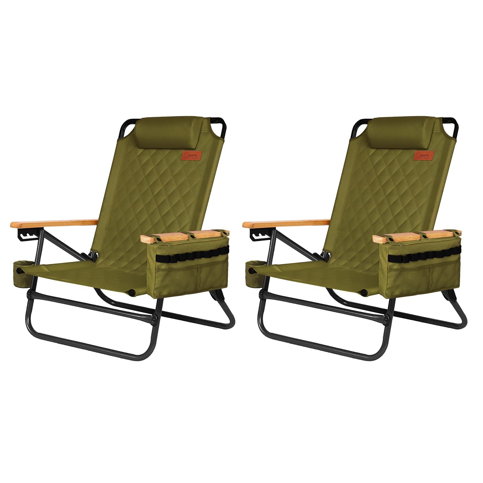 DesertFox キャンプチェア リクライニングチェア アウトドアチェア 背もたれ角度4段階調節 ローチェア クーラーボックス付き 折りたたみ 軽量 耐荷重150kg イス 椅子お釣り 登山 携帯便利 ピクニック レジャー キャンプ用 STTJBB