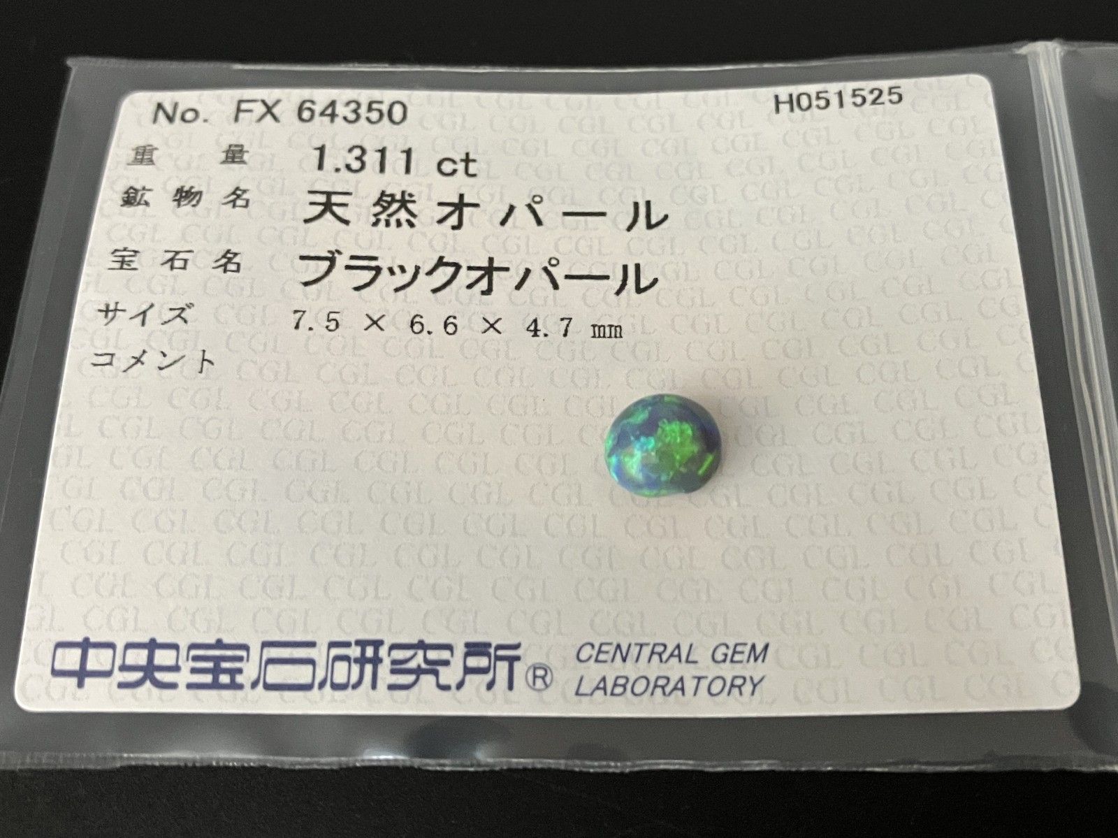 ブラックオパール 天然