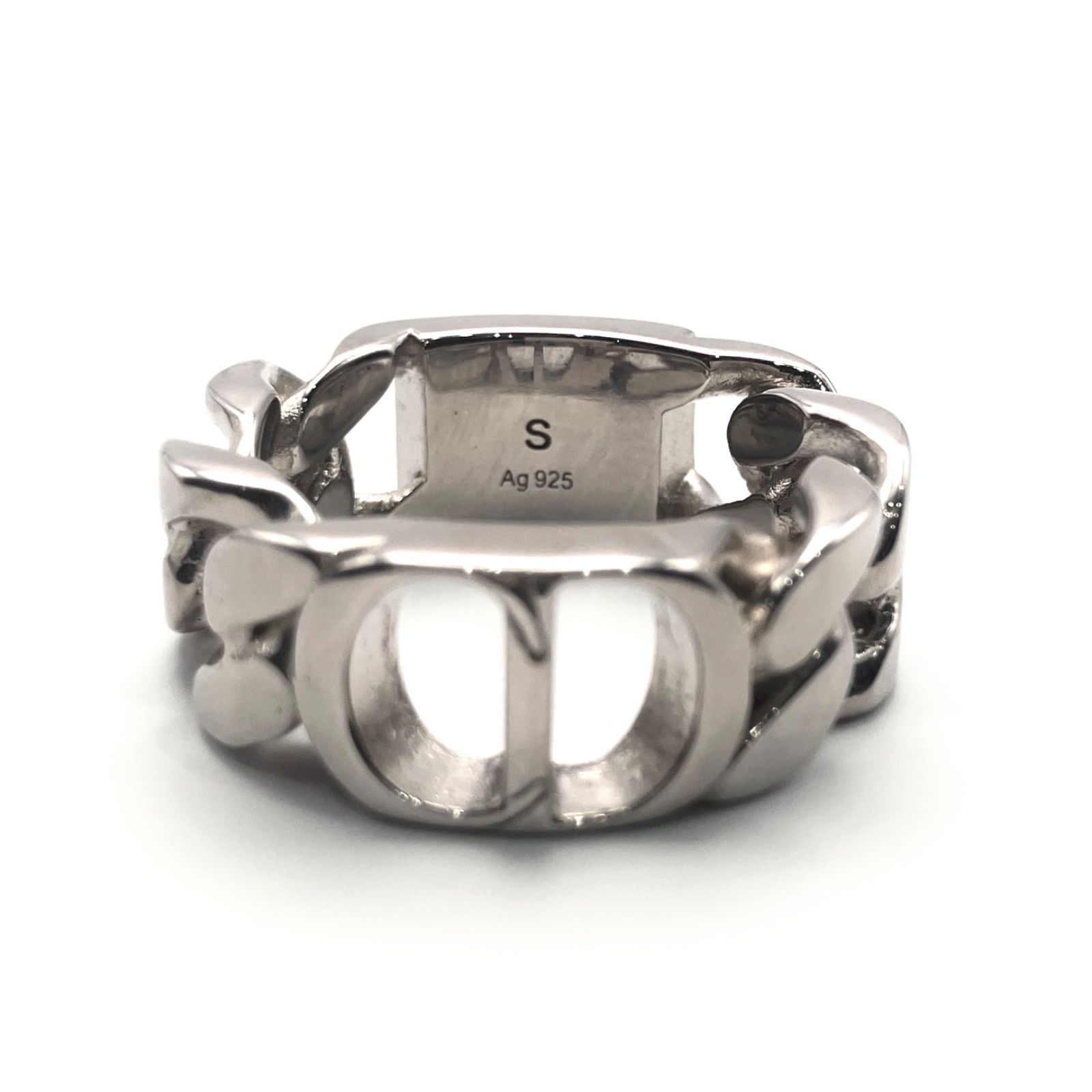 DIOR ディオール チェーンリンク リング オブリーク シルバー 925 S