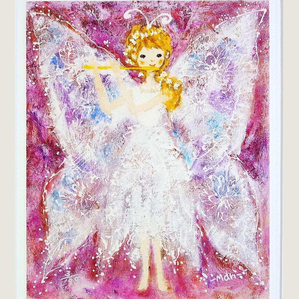 絵画 前田麻里 「花の精」 ジグレー版画 額入り 限定100部 人物画 現代