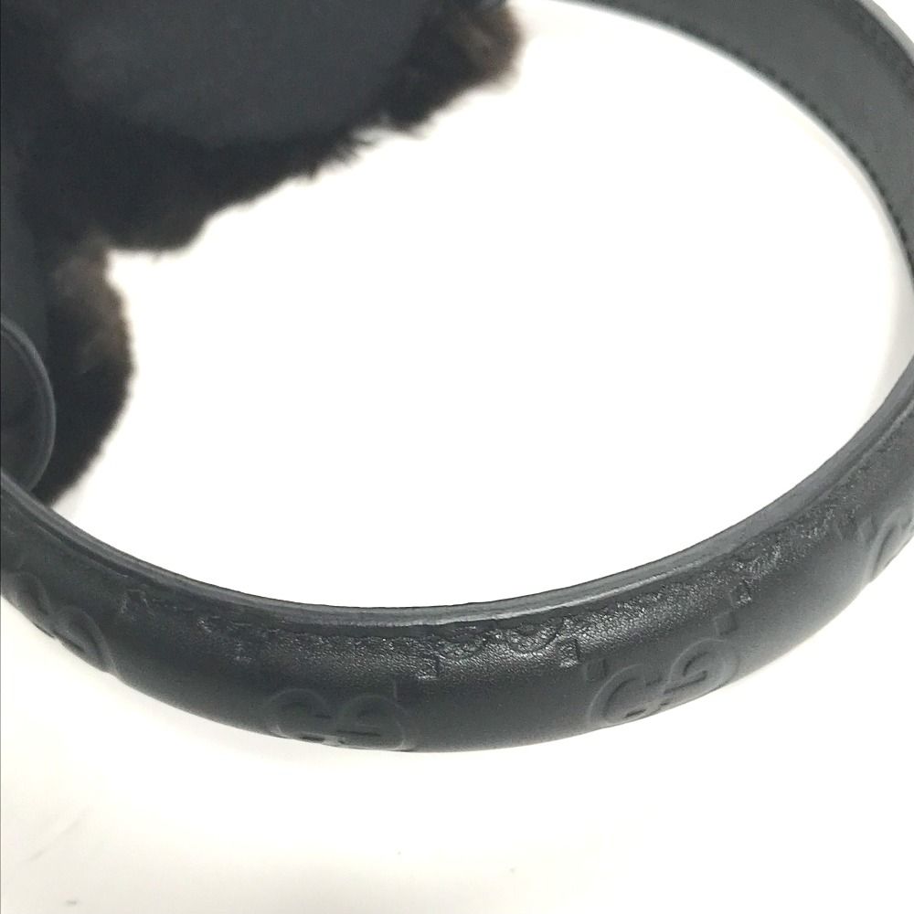 GUCCI グッチ イヤーマフ ファー モコモコ 紐つき 245929 レザー