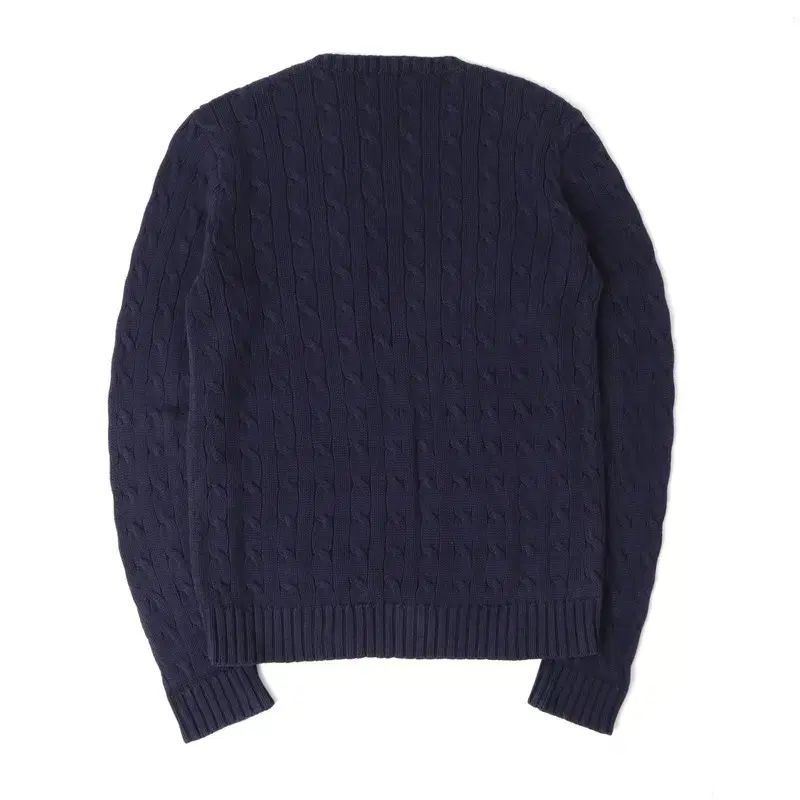 Ralph Lauren ラルフローレン ネイビー ホワイトポニー コットン ケーブル ニット