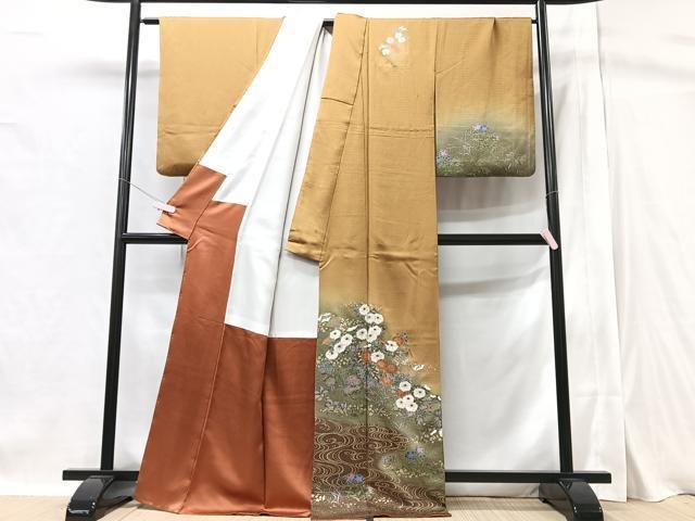 平和屋着物□訪問着 流水花文 暈し染め 金彩 正絹 逸品 CAAX9750xe