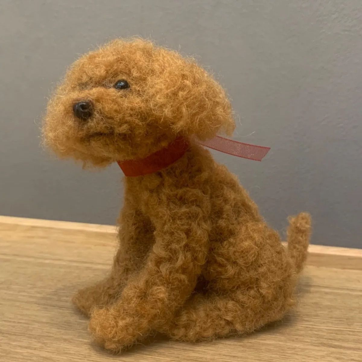 トイプードル 羊毛フェルト 犬 ハンドメイド 置き物 ぬいぐるみ