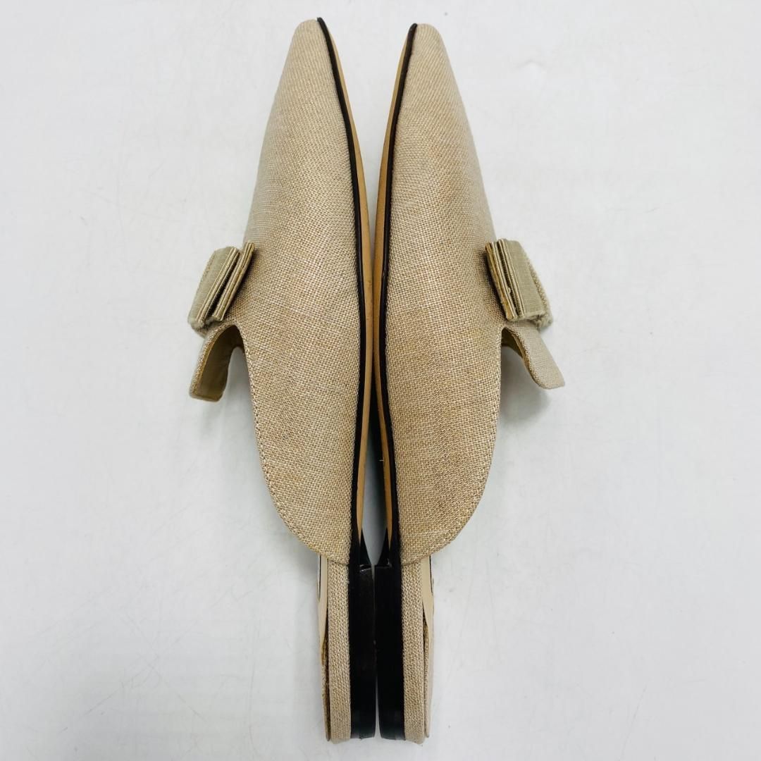 美品　JIMMY CHOO　ミュール　フラットサンダル　リボン　36　ベージュ 美品 JIMMY CHOO ミュール フラットサンダル リボン 36 ベージュ