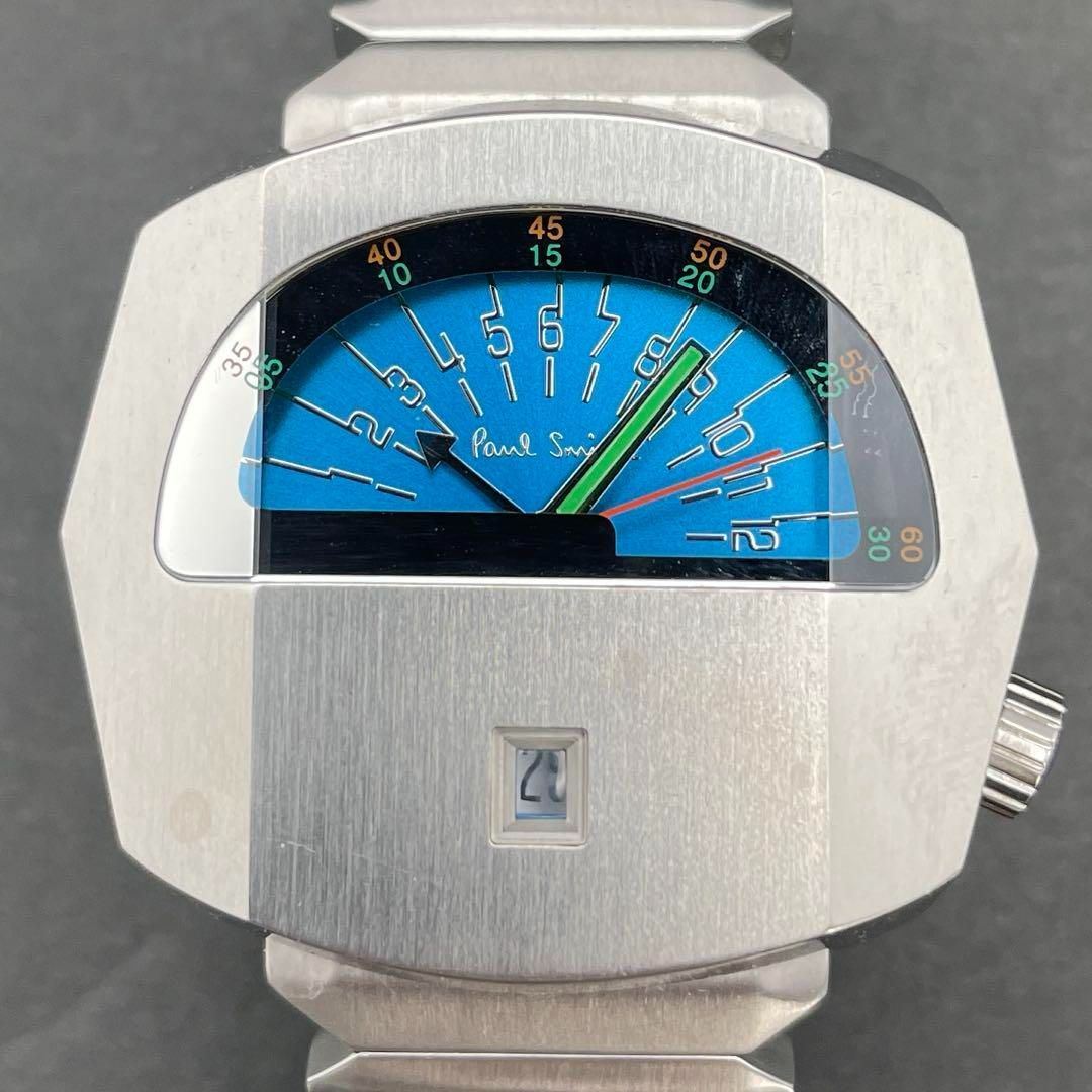 Paul Smith 鉄仮面 デイト付き ブルー文字盤 スピードメーター