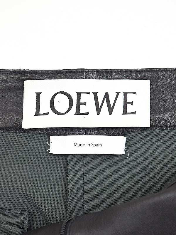 LOEWE ロエベ ラムスキンレザーパンツ ブラック 36 - メルカリ