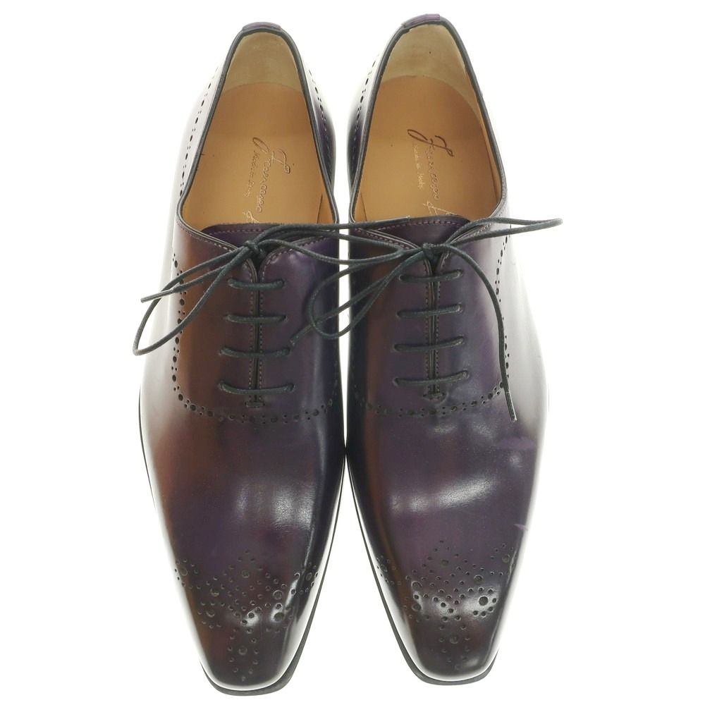 フランチェスコ ベニーニョ FRANCESCO BENIGNO ホールカット ドレスシューズ パープル サイズ6 1 2 メンズ