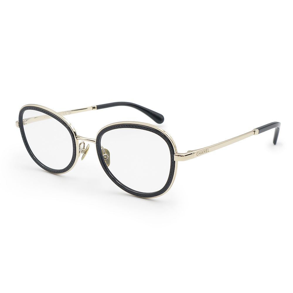 シャネル ラインストーン メガネ 眼鏡 サングラス アイウェア メタル プラスチック ゴールド ブラック 黒 2207-B CHANEL