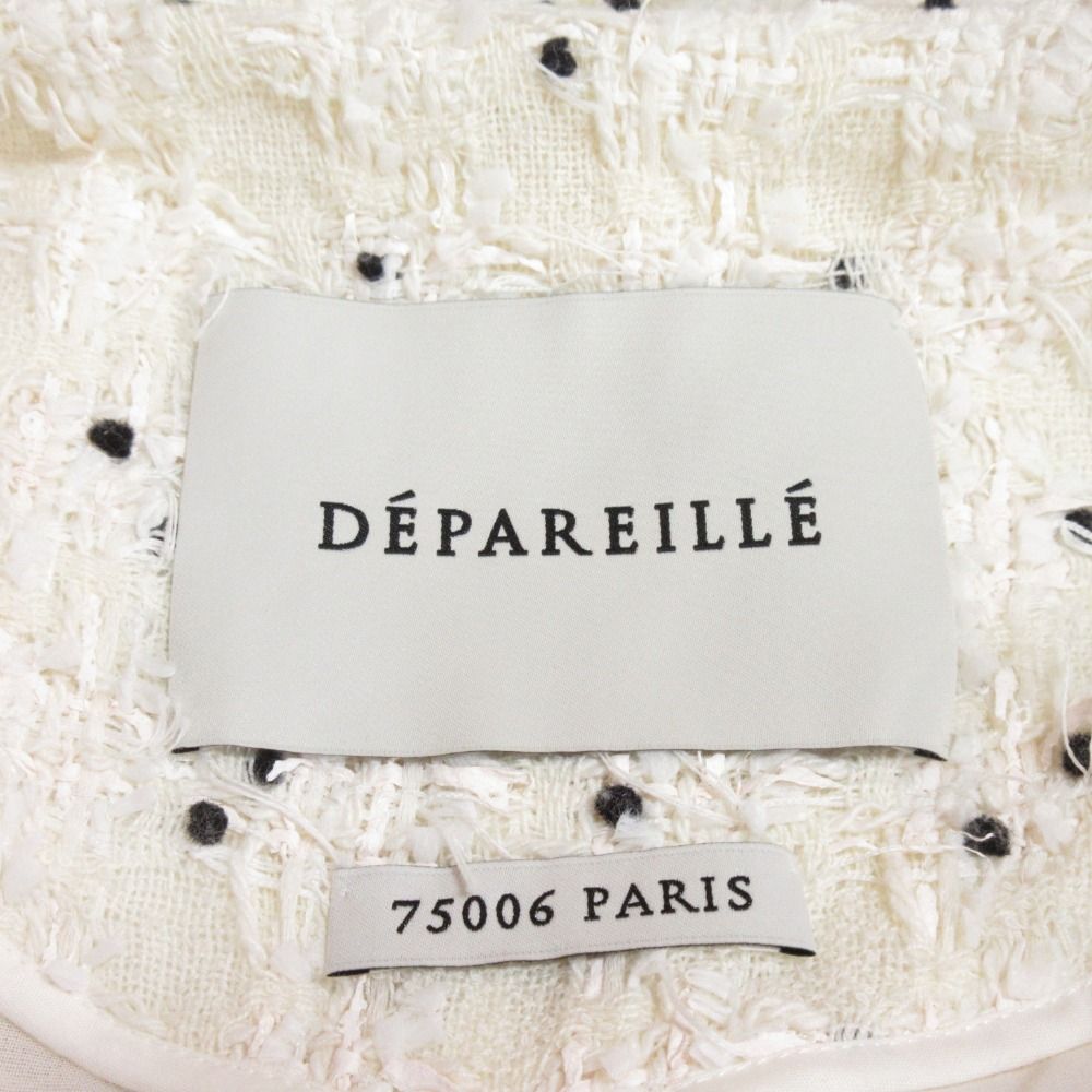 美品 DEPAREILLE デパリエ LINTON社 ツイードチェック フレアスリーブ 